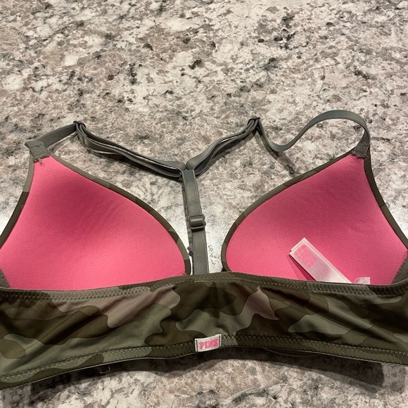 PINK Victoria's Secret Camouflage Bra size 32B padded, front clasp, adjustable - Picture 3 of 6